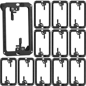 BestMounts Low Voltage Mounting Bracket 1 Gang, 12 Pack for Single Gang Wall Plate, Telephone Wires, Network Cables, HDMI, Coaxial, Speaker Cables - Low Voltage Box Cable Wall Plate Bracket, Mud Ring (Black)