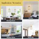 Plug in Industrial 2 Pack Farmhouse Pendant Light, Mini Cage Pendant Lighting in Gold Finish with Crystal, Adjustable Length Hanging Light Fixture for Hallway, Bedroom, Living Room, Kitchen