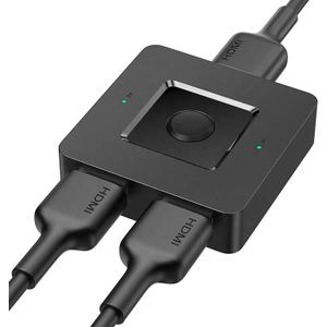 HDMI Switch 4k@60hz, BD&M Bidirectional HDMI Switcher 2 in 1 Out, Manual HDMI Hub Supports HD Compatible with Laptop PC Xbox PS5/4/3 Blu-Ray Player Fire Stick Roku and More