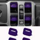 Savadicar Purple Interior Accessories - Window Control Switch Trim Set for 2018-Present Jeep Wrangler JL JLU 4XE & Gladiator JT - Solid Color Interior Decor Upgrade Option, 4-Piece