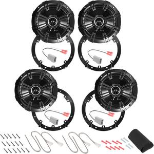 Speakers 6.5 inch for Honda CR-V 2007-2022 Complete Upgrade Kit - 4 Pack of DS Series with Adapters and Harness, Coaxial 6 1/2 Car Audio Front and Rear Door Speaker Replace# DSC6504, 43DSC6504