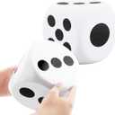 2 Pack 8 Inch Jumbo Foam Dice Soft Funny Giant Dice Cubes with Number Dots for Classroom Games Math Teaching Party Games Family (Color Style 1)