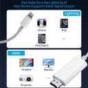 4 x [Apple MFi Certified] Lightning to HDMI Adapter for iPhone,Lightning Digital AV Adapter 1080P HD Video Sync Screen Connector Cable for iPhone 14 13 12 11 X 8 7 iPad iPod on TV Monitor Projector, 6.6ft