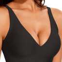 Deep V Bras for Women No Underwire Adjustable Straps Comfort Wireless Bralettes Seamless Plunge Everyday Push Up Bra (Large, Black)