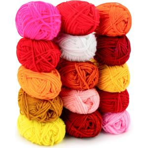 Acrylic Yarn for Crocheting - Soft Knitting Yarn for Crafts Skeins for Crocheting DIY Bulk for Handicraft Knitting Scarves Ideal Gift for Beginners and Adults, Multicolor