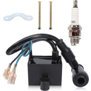 CDI Ignition Coil Spark Plug for 49cc 50cc 60cc 66cc 70cc 80cc 2-stroke Engine Motorized Bicycle Bike