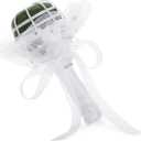 Foam Wedding Bouquet Holder for Fresh and Artificial Flower Arrangements with Lace and Rhinestones (3 x 7 in)