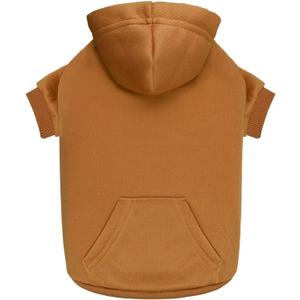 Dog Sweaters for Medium Dogs Dog Hoodie Solid Soft Brushed Fleece Clothes Sweatshirt with Pocket(Coffee-M)