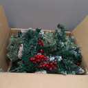 31" Prelit Artificial Christmas Tree Urn Filler  Battery Operated Outdoor Christmas Planter Filler with Timer, Multi-Color Lights, Berries & Pine Cones for Porch, Yard & Garden, 2 Pack