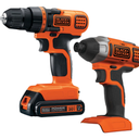 Black+Decker 20V MAX* Cordless Drill & Impact Driver Power Tool Combo Kit