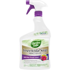 Garden Safe Brand Insecticidal Soap Insect Killer, 32 Fluid Ounces, For Organic Gardening, Kills Bugs Through Contact