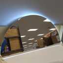 Half Moon LED Bathroom Mirror, Semi Circle Wall Mirror with Anti-Fog, Half Circle Frameless Mirror with Dimmable Brightness for Living Room, Cloakroom, Entryway (Right Arc, 47.2" L x 23.6" W)