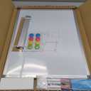 Double-Sided Magnetic Whiteboard, 24" x 18" Dry Erase Board Aluminum Frame for Wall, White Board Marker Board for Kitchen, Memo, School, Home, Office
