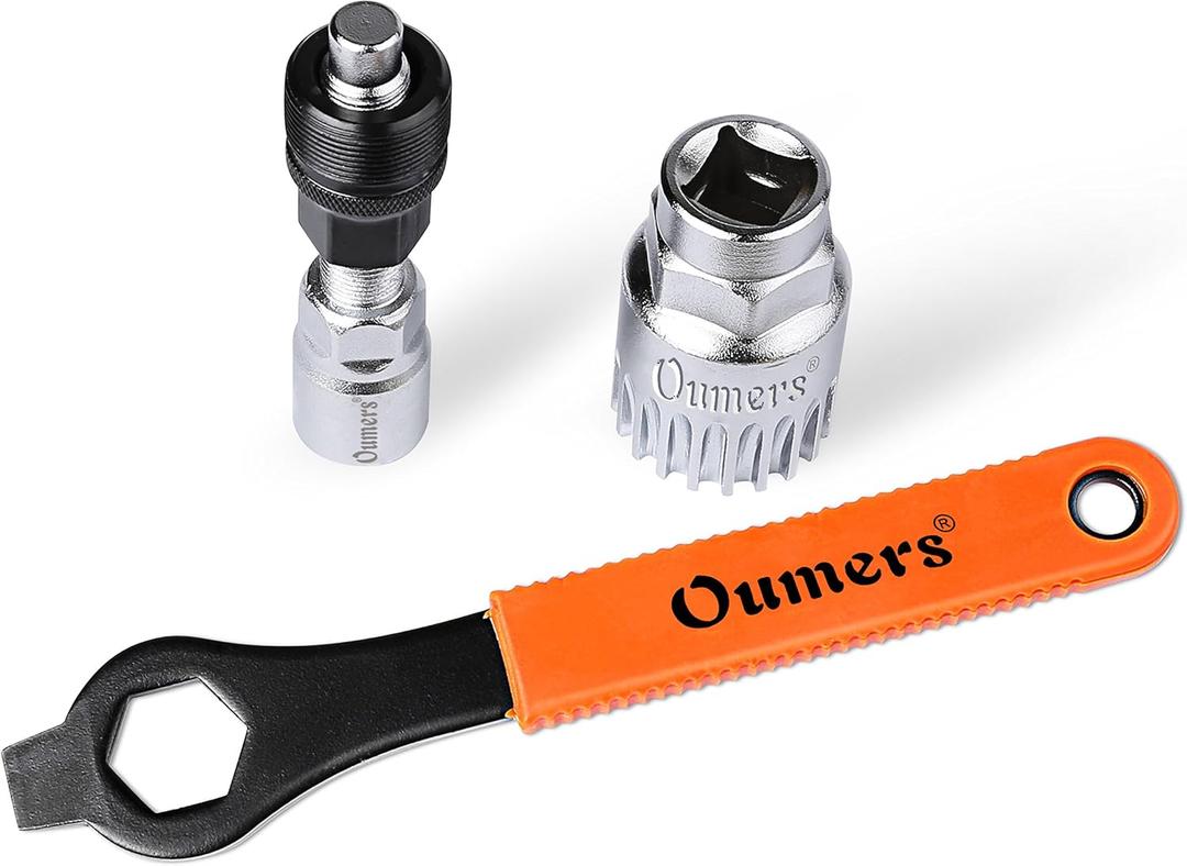 Oumers Bike Crank Extractor/Arm Remover and Bottom Bracket Remover with 16mm Spanner/Wrench. Professional Bicycle Repair Tool Kit (Orange)