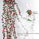 BLEUM CADE 5Pcs 41Ft Flower Garland Artificial Rose Vines for Bedroom, Cute Fake Hanging Flower Vines Floral Garland Decorations for Wedding Party Wall Room Decor Aesthetic