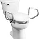 Bemis Assurance 3" Raised Toilet Seat with Handles, Made in USA, Secure Hinges, Clean Shield Guard, Round, White