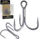 Fishing-Treble-Hooks-5X-Extra-Strong-Heavy-Duty Ultra Anti-Rust Bulk Hooks for Saltwater and Freshwater Fishing Sizes 5/0 to #8