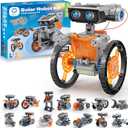 Sillbird Solar Robot Building Kit STEM Gift for Boys Aged 8-13, 15-in-1 DIY Science Educational Robotic Toy for Kids Teens Birthday, Powered by The Sun or Battery with 212 Pieces