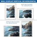 Hongkee 24x36 Poster Frame Set of 2, Distressed White Wood Style - Display 24 x 36 Poster without Mat or 20x30 Picture with Mat, Wall Mounting Horizontal and Vertical