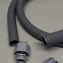 1 inch 25ft Liquid-Tight Conduit and Connector Kit,Flexible Non-Metallic Liquid Tight Electrical Conduit Kit with 5 Straight and 3 90-Degree Connector Fittings,1in. Dia