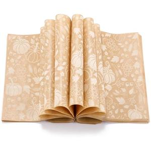 Tenare 150 Pieces Autumn Fall Wax Paper Sheets Food Wrap Grease Resistant Liners Thanksgiving Theme Waterproof Wrapping Tissue Food Picnic Paper for Kitchen(Pumpkins,Maple Leaves)