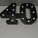 Pooqla Decorative Led Light Up Number Letters, Black Plastic Marquee Number Lights Sign for 40th Birthday Party Wedding Decor Battery Operated Black Number 40