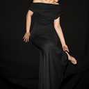 YMDUCH Women's Elegant Sleeveless Off Shoulder Bodycon Long Formal Party Evening Dress (Black, L)