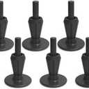 KOHOME 6Pcs Steel Stem Plastic Bed Frame Feet,Sturdy Bed Frame Legs for Replace Wheels,Black