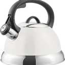 Mr. Coffee Flintshire Stainless Steel Whistling Tea Kettle w/Nylon Handle, 1.75-Quart, Linen