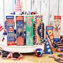 Juexica 6 Pcs 4th of July Decorations Patriotic Firework Tiered Tray Decor Memorial Day Wooden Firework Table Sign Rustic Firework Blocks Independence Day Table Centerpieces for Home Party Supplies