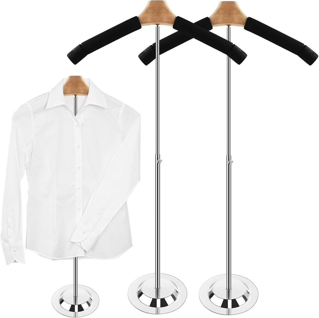 2 Pack AdjustableT Shirt Display Flexible Shoulder StandPortable T Shirt Display Stand for Clothing Garment Coat Retail VendorShirt RackMetal Clothing Display Rack,17.3 x 31.3 Inch (Large)
