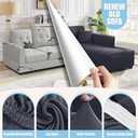 Sectional Couch Covers L Shape Sofa Covers Super Stretch 2pcs Sofa Slipcovers for 3 + 3 Seaters Sectional Chaise Slipcover with 2pcs Pillow Covers for Pets Kids, Dark Grey