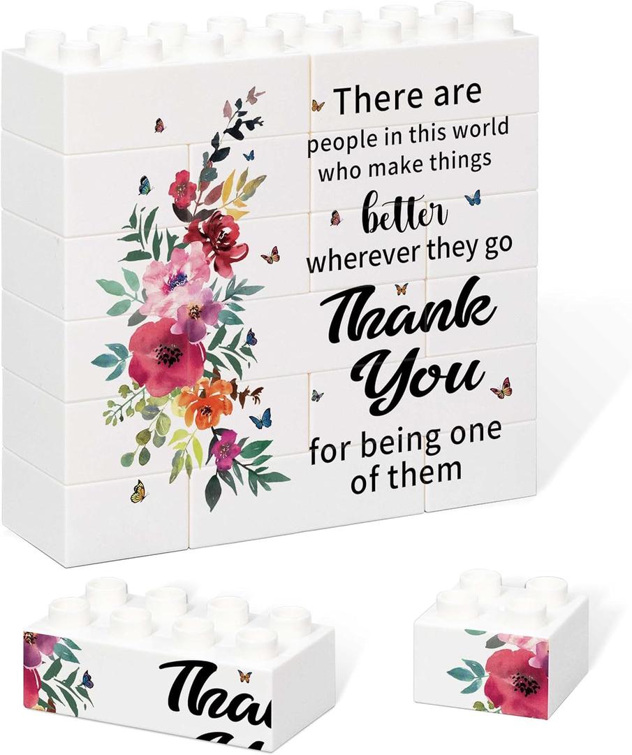 Thank You Gifts Building Block Puzzle Sign, Teacher Appreciation Gifts, Therapist Gifts, Farewell Gifts, Gifts for Mental Health Therapist, Meaningful Gifts for Women, for Home Bedroom Office Decor, 1