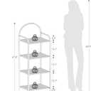 Hzuaneri Bookcase Bookshelf, Tempered Glass Bookshelves, Slim Shelving Unit for Bedroom, Bathroom, Home Office, Steel Frame, 4 Tier Gold BC04001G, 11.8"d X 15.7"w X 48"h