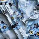 Womens Soft Silky Satin Pajamas Set, Button Down Cooling Loungewear, 2 Pcs Sleep Short Pajamas for Mom and Grandma Girl Group Music Cartoon Small