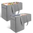 Stair Storage Basket 2-Pack Stair Baskets for Carpeted Stairs or Wooden Stairs, Collapsible Staircase Basket for Clothes Book Organizer, Decorative Baskets for Stair Home Organizers (Style 2)