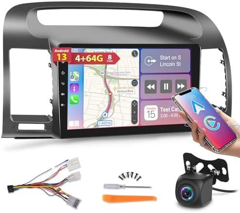 [4G+64G] 8 Core Android Car Radio for Toyota Camry 2000 2001 2002 2003 2004 2005 2006, 9 inch Touch Screen Camry Stereo, Carplay/Android Auto/32EQ DSP/Bluetooth/WiFi +AHD Backup Camera +MIC