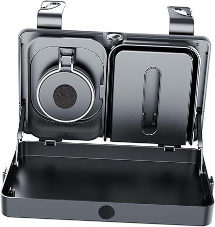 Car Seat Tray, Car Back Seat Organizer, Car Food Tray Table for Eating, Backseat Cup Holder, Headrest Food Tray for Car, Multifunctional Adjustable Travel Tray with Tissue Box