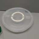 12inch 2 Pack Food Storage Container with Lid and Handle, Reusable 2 Compartments Pizza Slice Storage Container, Round Pie Carrier Leftover Pizza Keeper for Food Cake Cheesecake Tortilla Pastry