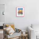 Wyooxoo 16x20 Picture Frame Pink Solid Wood Photo Frames Display Pictures 12x16 with Mat or 16x20 Without Mat Colorful Frame For Horizontal Vertical Wall Mounting