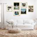 upsimples 12x18 Picture Frame Set of 5, Display Pictures 11x17 with Mat or 12 x 18 Without, Wall Gallery Poster Frames, Gold, 2 sets of 5 total 10