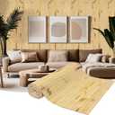 EYAYEN Natural Bamboo Wall Panel for Interior Wall Decor, Pole Wrap Wainscoting Interior Wall Cladding Panel for Kitchen Island, Bedroom, Living Room Office, Decor(48" H x 96" L, Dark Burned)