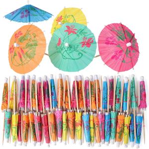 [1000 Pcs] Cocktail Drink Umbrella Picks Toothpicks - Colorful Paper Toothpicks Cocktail Umbrellas for Luau Parasols Hawaiian Tiki Party Decorations