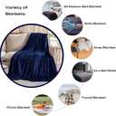Fleece Plush Throw Blanket Navy Blue(50 by 60 Inches),Super Soft Fuzzy Cozy Flannel Blanket for Couch Sofa.Microfiber Blanket Lightweight