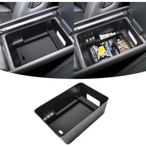 Center Console Organizer Insert Tray Compatible with 2024 2025 2026 Hyundai Santa Fe SE/SEL/XRT/Limited/Calligraphy Accessories, Armrest Storage Box Secondary Compartment with lighting cutout
