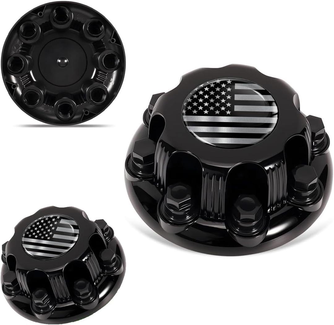 OEM 8 Lugs Black Wheel Center Cap Fit for Silverado Avalanche Suburban Express Sierra Yukon Savana 1500 2500 3500 16" Rim Van & Truck Hub Cover OEM Replacement 15039489, 15039488, 9597169, 9597170