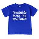 Cousins Make The Best Friends Toddler Short Sleeve T-Shirt, Royal 3T, 2 Pcs