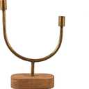 Main + Mesa Asymmetrical Wood and Metal Candle Holder (13.75"H)