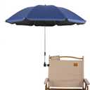 Beach Chair Umbrella with Universal Clamp, 360 Adjustable Sunshade Umbrella, Clip on Parasols for Patio, Wheelchairs, Golf Carts