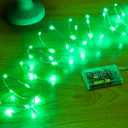 2 x Green Fairy Lights Battery Operated (Included), 8 Modes & Auto timer, 16FT 50Led Mini Twinkle Silver Wire Firefly Starry lights,Waterproof Battery Operated Lights for Bedroom Christmas Wedding